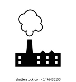 factory buidling icon black and isolated vector illustration