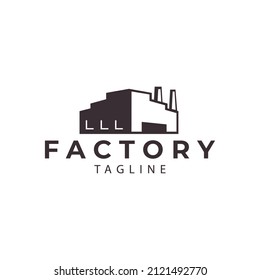 factory building chimney vector logo modern symbol icon illustration design