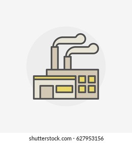 Factory building colorful icon, vector sign or design element