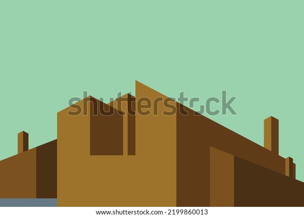 Factory building\
cuboid pattern\
illustration