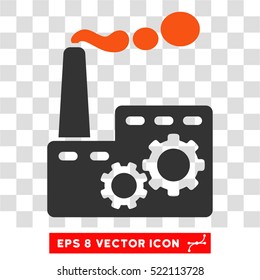 Factory Building EPS vector pictograph. Illustration style is flat iconic bicolor orange and gray symbol on white background.