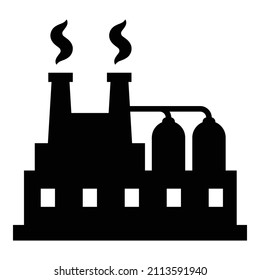 Factory Building Flat Icon Isolated On White Background