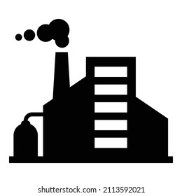 Factory Building Flat Icon Isolated On White Background