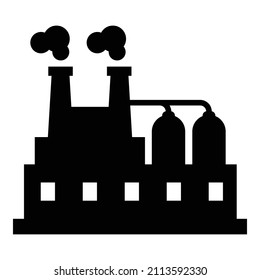 Factory Building Flat Icon Isolated On White Background