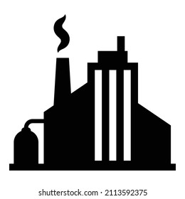 Factory Building Flat Icon Isolated On White Background