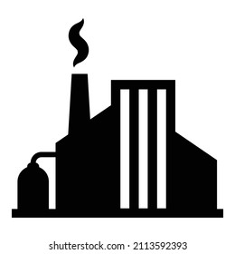 Factory Building Flat Icon Isolated On White Background