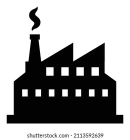 Factory Building Flat Icon Isolated On White Background