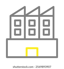 Factory building icon. Concept of industry, manufacturing, and production.