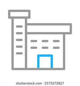 Factory building icon. Concept of industry, manufacturing, and production.