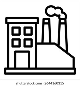 Factory Building Icon Element For Design