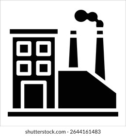 Factory Building Icon Element For Design