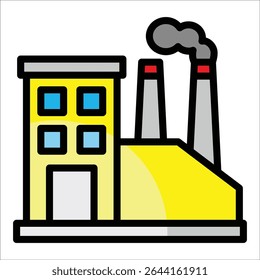 Factory Building Icon Element For Design