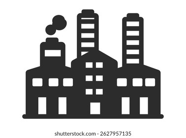 Factory Building Icon Industrial Vector illustration on white background