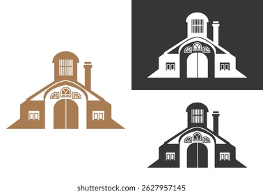 Factory Building Icon Industrial Vector illustration on white background