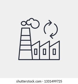 Factory building icon isolated on white background. The environment symbol modern, simple, vector, icon for website design, mobile app, ui. Vector Illustration