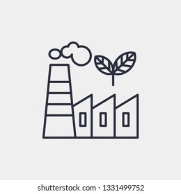 Factory building icon isolated on background. The environment symbol modern, simple, vector, icon for website design, mobile app, ui. Vector Illustration