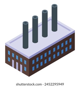 Factory building icon isometric vector. Modern technology. Progress industry