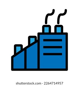 Factory building icon line isolated on white background. Black flat thin icon on modern outline style. Linear symbol and editable stroke. Simple and pixel perfect stroke vector illustration