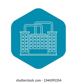 Factory building icon. Outline illustration of factory building vector icon for web