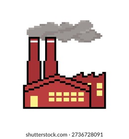 FACTORY BUILDING ICON PIXEL ART