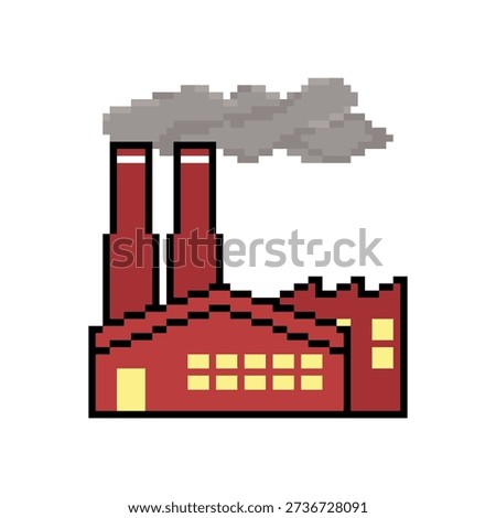 FACTORY BUILDING ICON PIXEL ART