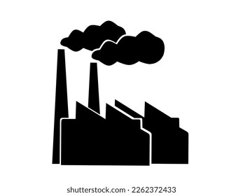 icono de construcción de fábrica con diseño sencillo.icono industrial