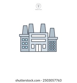 Factory building icon symbol vector illustration isolated on white background