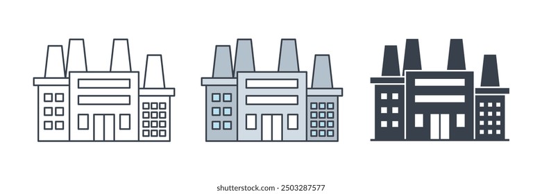 Factory building icon symbol vector illustration isolated on white background