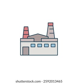 Factory Building icon symbol vector illustration isolated on white background