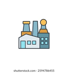 Factory Building icon symbol vector illustration isolated on white background