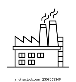 Factory building icon in thin line style vector illustration graphic design