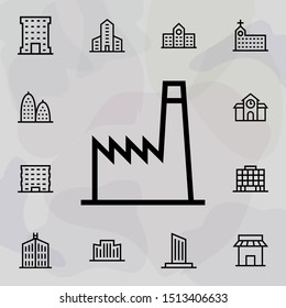 Factory, building icon. Universal set of building for website design and development, app development