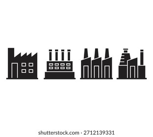 Ilustración de conjunto de iconos de edificio de fábrica