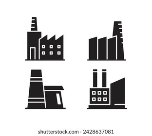 factory building icons set vector illustration