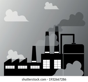 factory building. Industrial factory building concept. Tubular industrial plant.Flat design isolated object on white background.
