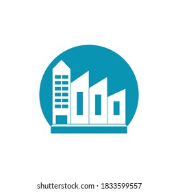  factory building industrial vector icon illustration design