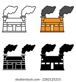 factory building, industry icon set. simple flat design on white background, vector illustration