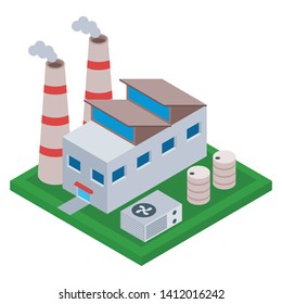 
Factory building isometric icon design

