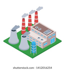 
Factory building isometric icon design
