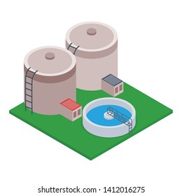 
Factory building isometric icon design
