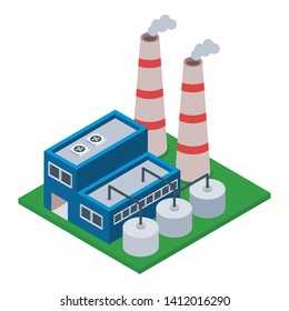 
Factory building isometric icon design
