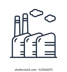 Factory Building Line Icon