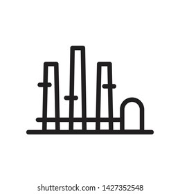 Factory Building Line Icon Vector
