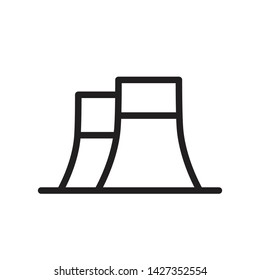 Factory Building Line Icon Vector