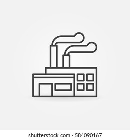 Factory building line icon - vector minimal sign