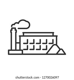 factory building. linear icon. Line with editable stroke