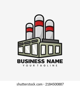 Factory building logo design creative concept | factory vector icon illustration | visual graphic representation of a factory building concept