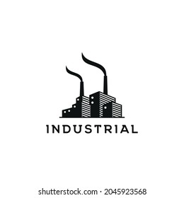 Factory building logo design. Modern industrial logo design