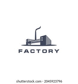 Diseño del logotipo de construcción de fábrica. Diseño de logotipo industrial moderno