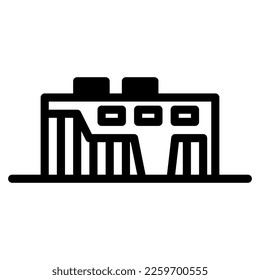 Factory Building Logo Illustration Icon Vector

